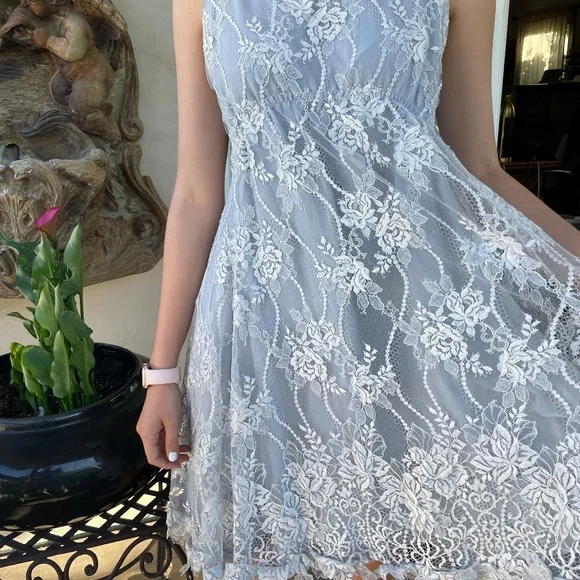 chinese dress ladies 2000s Nina Ricci White Lace Mini Dress – THE WAY WE WORE main image 0